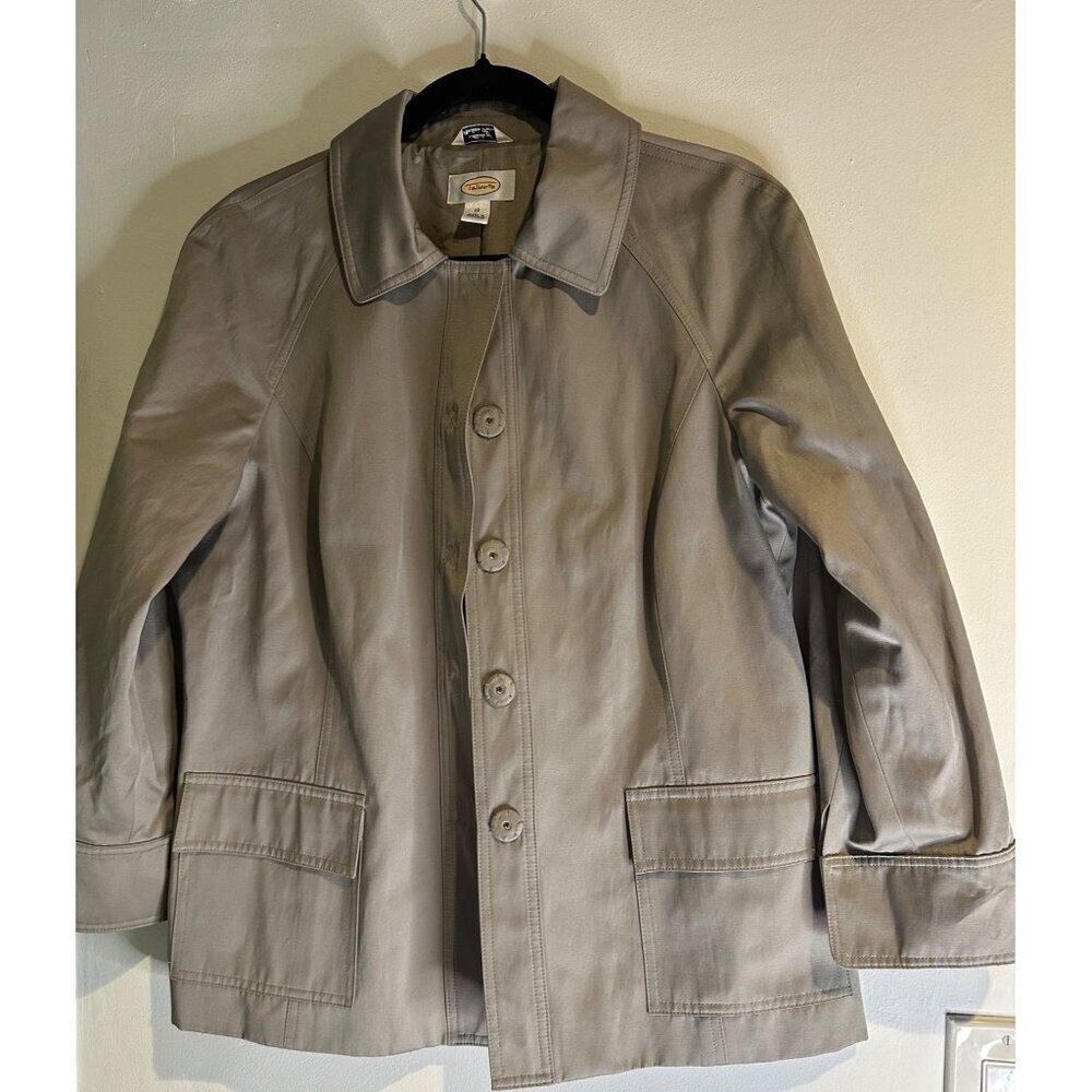 Talbots Women’s Khaki Jacket Size 12 Italian Fabric Classic Neutral Blazer Fall